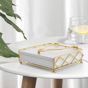 Napkin Holder Flat Paper Towel Dispenser with Weighted Arm Metal Wire Tissue Storage Basket Tabletop Kitchen <b>Caddy</b> Organizer - Product Image 4