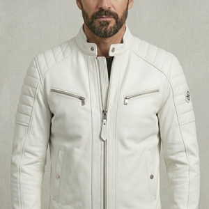 Veste en cuir sur mesure pour homme, veste de motard, vêtement d'extérieur en cuir véritable, coutures durables, coupe confortable, texture douce - Product Image 4