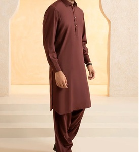 Service OEM ODM – Nouveauté : Ensemble 2 pièces Shalwar Kameez uni bordeaux pour homme, style Pathani afghan pakistanais, coupe classique, tenue musulmane - Product Image 6