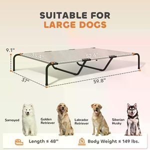 Cuccia Rinfrescante per Cani Durevole e Lavabile, Letto a Rete per Animali Domestici Piccoli e XL con Funzione Rimovibile, Solido per Uso Interno ed Esterno, Adatto anche per Gatti - Product Image 3