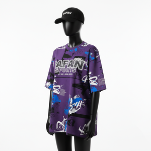 เสื้อยืดโอเวอร์ไซส์ผู้หญิง ผ้าโพลีเอสเตอร์ผสมสแปนเด็กซ์ คุณภาพพรีเมียม พิมพ์ลายแบบ Sublimation ทั่วตัว รับสกรีนโลโก้ เสื้อยืดโอเวอร์ไซส์ผู้หญิง ผ้าฝ้าย - Product Image 4