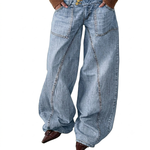 Pantalon en jean mi-lourd pour homme, coupe bootcut vintage, broderie, vente en gros ODM - Product Image 6