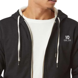 Black Unisex Heavyweight Sherpa <b>Lined</b> Full Zip Hoodie Warm <b>Fleece</b> Hooded Sweatshirt Winter Casual Outdoor <b>Jacket</b> Custom Logo - Product Image 3