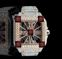 Jam Tangan Mekanik Unisex Shreeji Jewels Mewah Berkualitas Tinggi, Casing Persegi Baja Tahan Karat 40mm, Dial Analog, Moissanite VVS, Alarm