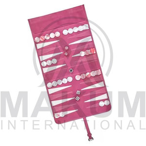 Portable Genuine Leather Backgammon Roll up Travel Backgammon Game Bag <b>Set</b> Scroll Backgammon <b>Set</b> for Adults Kids - Product Image 5
