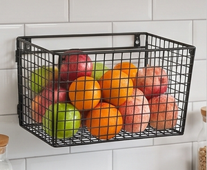 Premium Metal <b>Wire</b> Storage <b>Basket</b> Rectangle <b>Hanging</b> Simple Design Multi-Purpose Neatening Organizing Stylish Home Accent - Product Image 5
