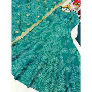 PANTALON DE ROBE DE TRAVAIL À IMPRIMÉ NUMÉRIQUE EN SOIE ATTRACTIVE AVEC CIEL DUPATTA - Product Image 6