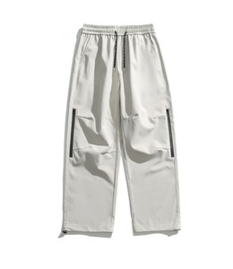 Pantalon Cargo Tendance Automne Coupe Ample pour Hommes et Femmes, Taille Haute Décontracté, Style Parachutiste, 100% Coton Toile Uni - Product Image 3