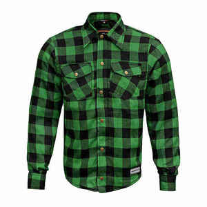 Chemise de moto personnalisée pour homme, 100 % coton, manches longues, rembourrage amovible, respirante, teinte en pièce, 280 g, pour la conduite et le tourisme, coupe-vent - Product Image 1