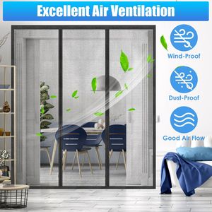 2 pièces, moustiquaire magnétique 72 x 80 pouces pour porte double coulissante de patio à la française, avec filet auto-scellant pour fenêtres et portes - Product Image 5