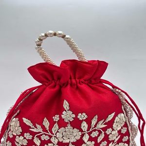 Cheap Handmade Embroidered Potli <b>Bag</b> with Rich Bead Decoration <b>for</b> <b>Bridal</b> Trousseau, Bridesmaid Gifts and Traditional <b>Weddings</b> - Product Image 5
