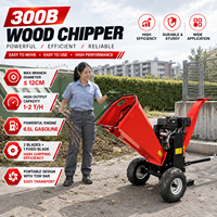 Broyeur de bois Voer Farm à alimentation par le bas 30,5x9,5 cm, décharge 6,5 L, réservoir de carburant pour le recyclage des déchets d'élagage