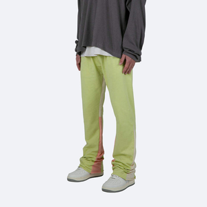 Custom Logo Casual Flat Front Flare Sweatpants Men's High Quality 100% Cotton <b>Elastic</b> <b>Waist</b> Jogger <b>Trousers</b> - Product Image 1