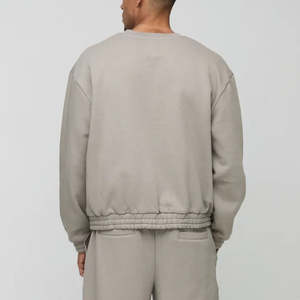 Sweat-shirts en molleton doux et lisse pour hommes, col rond, manches longues, sans capuche, vente en gros - Product Image 3