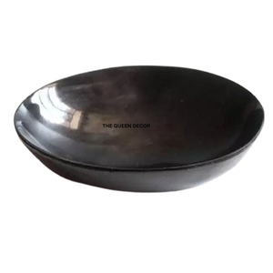 Tazón Decorativo Redondo de Cuerno de Vaca, Acabado Negro, Hecho a Mano, Estilo Moderno, Material de Cuerno de Búfalo, Superventas - Product Image 1