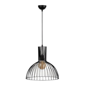 Lampe suspendue en forme de cage en fil métallique noir moderne, luminaire décoratif d'intérieur, idéal pour un salon, une chambre à coucher, une cuisine ou une île - Product Image 1