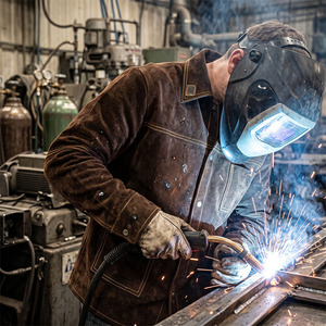 Veste de soudeur en cuir de vachette réfléchissant de haute qualité, résistante, pour travaux lourds, vêtements de sécurité industrielle pour la chaleur - Product Image 6