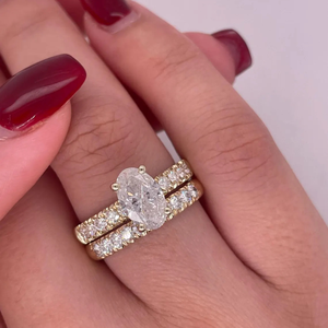 Bridal Oval Cut Lab Grown Diamond Ring Bridal Oval Cut Lab Grown Diamond Ring for her - Product Image 4