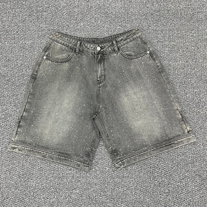 Shorts en jean rétro respirants pour hommes, personnalisés avec logo, haute qualité, 2026, services OEM et ODM - Product Image 1