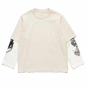 T-shirt Homme Tendance à Double Manches Coupe Ample Anti-UV Respirant en Tissu Peigné 100% Coton Design Uni - Product Image 1
