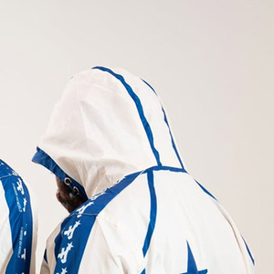 Finesse Oficial Men's Hooded Racer Softshell <b>Jacket</b> White Blue Windproof Breathable <b>Fleece</b> <b>Lined</b> Zipper Closure Winter Wear - Product Image 4