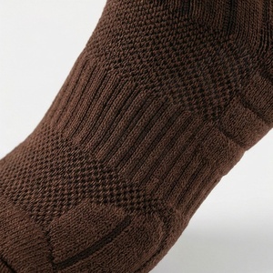 Brown Crew <b>Socks</b> Solid Color Knitted Breathable Daily Wear Adult Regular Style - Product Image 5