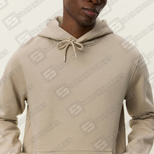 Sudadera con Capucha Unisex Ikhlas Sports, Color Beige Arena, para Invierno, Felpa de Algodón de 300g, Corte Holgado, Bolsillo Canguro, Cordón Ajustable - Product Image 4