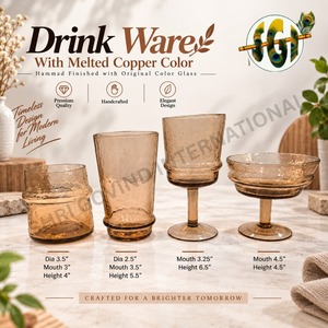 Ensemble de verres à cocktail Highball réutilisables en verre violet finition Hammad, fabriqués à la main, 4 pièces - Product Image 5