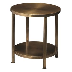 Elegante mesa auxiliar de metal de lujo con tapa con diseño de autor y base de soporte resistente para sala de estar - Product Image 3