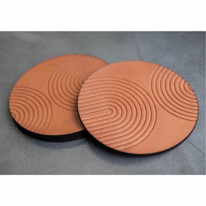 Custom Logo Luxury PU Leather Drink Coaster Set with Holder Waterproof Non Slip Round Beverage Coaster <b>Mat</b> for <b>Bar</b> Hotel Coaster - Product Image 3