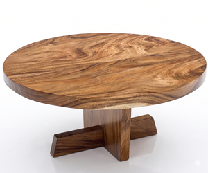 Table basse ronde de luxe moderne en bois de Suar massif, design à bord naturel, pour salon, hôtel, villa, hall d'entrée - Product Image 3