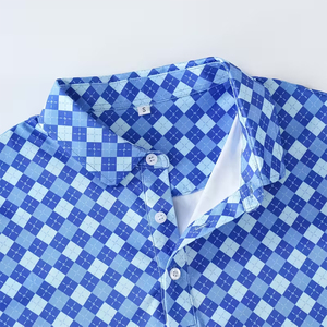 Camisetas de golf en oferta para hombre, manga corta, sin arrugas, elásticas en 4 direcciones, que absorben la humedad, sublimadas. - Product Image 5