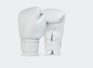 <b>White</b> Leather Boxing Gloves Full Finger <b>Lace</b>-Up Closure for Adults Martial Arts Training Gear Protective Training Gloves - Product Image 4