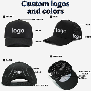 Custom Logo Breathable <b>Waterproof</b> Mesh Baseball Cap Adjustable Unisex Outdoor Sport <b>Hat</b> Solid Color 6-Panel Design - Product Image 3