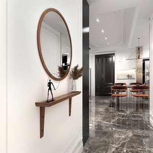 Iron Industrial Oval Wall <b>Mirror</b> with Floating Shelf-Handcrafted Eco-friendly Home Decor - Product Image 1