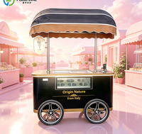 Chariot de vente de crème glacée de style présentoir pour la vente de rue