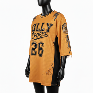 Camiseta de Baloncesto Premium para Mujer, Tejido de Malla GSM, Paneles Laterales Negros, Estampado Brillante, Logotipo del Equipo Personalizado, Transpirable - Product Image 4