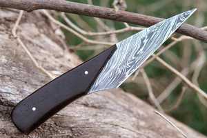 มีดพับ UA Supplies Damacsus Steel Drop Point EDC ใบมีดคมกริบ ด้ามไม้เวงกี สำหรับตั้งแคมป์ ใช้ในกิจกรรมกลางแจ้ง  OEM ปรับแต่งได้ MOQ ต่ำ - Product Image 4