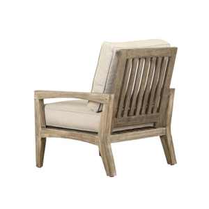 Outdoor Veno Lounge <b>Chair</b> Cushioned Armchair Wooden Frame Comfortable Waterproof Patio Seat for Garden Dining Villa - Product Image 4
