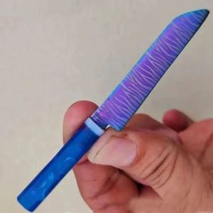 มีดครัวเหล็กดามัสกัสขนาดเล็กทำมือของอาห์หมัด พร้อมปลอกหนัง ด้ามจับสวยงาม ปรับแต่งได้ตามต้องการ - Product Image 2