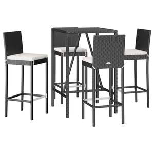 Conjunto de Bar de Jardín de Ratán PE Negro Resistente, Colección Elegante para Comer al Aire Libre - Product Image 3