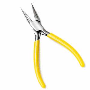 Pince à bec triangulaire conique de haute précision en acier inoxydable avec poignée jaune pour la fabrication de bijoux, outils de bricolage, 128 mm - Product Image 2