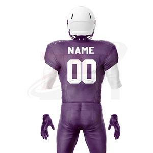 Ensemble d'uniformes de football américain pour hommes, maillot violet, pantalon, numéro 00, impression par sublimation, polyester respirant, taille adulte - Product Image 4