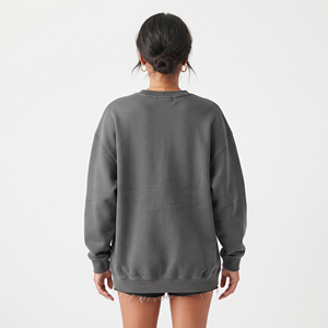 Sudadera Extra Grande de Felpa de Algodón con Estampado Personalizado para Mujer, Hombros Caídos, Cuello Redondo, Manga Larga, Ropa Personalizada - Product Image 6