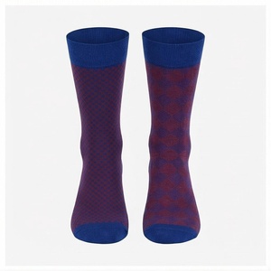 Crew <b>Socks</b> Geometric Pattern Blue Breathable <b>Running</b> <b>Socks</b> for Adults Spring Season - Product Image 1