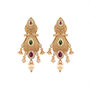 Pendientes Colgantes de Diseño Jewelemarket con Detalles de Piedra Pota y Perla 10575422PGR - Product Image 2