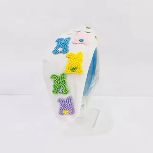 Diadema con diseño de bastón de caramelo, diadema navideña hecha a mano con nudo, diadema ancha con cuentas, diadema para niños y adultos, diadema con cuentas de semillas - Product Image 3