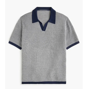 Camisa Casual de Manga Corta para Hombre, con Cierre, Corte Ajustado, Tejida, con Logotipo Personalizado, Superventas - Product Image 1