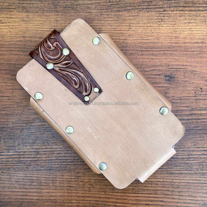 Western Cowboy Hand Tooled Leather Mobile Phone Case Luxury Cellphone Holder Case Portable Genuine Leather Phone Holster for Men