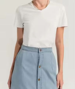 กระโปรงยีนส์เอวสูงทรงวินเทจ ปี 2026 ผ้าฝ้าย กระโปรงยีนส์ผู้หญิงแฟชั่นฤดูร้อนแบบใหม่ กระโปรงยีนส์ทรงห่อ - Product Image 4